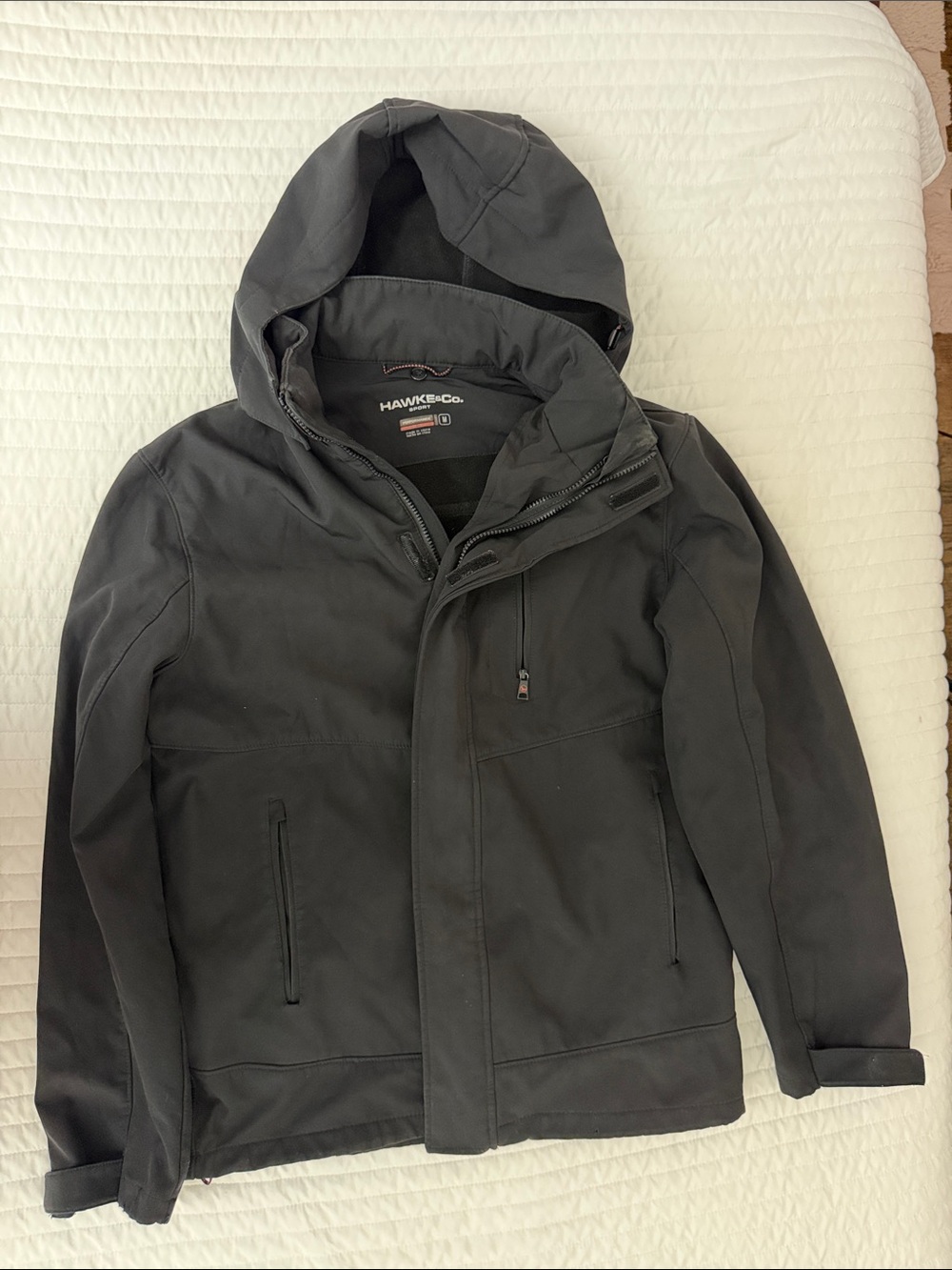 Hawke & Co Black Hooded Men’s Raincoat Jacket